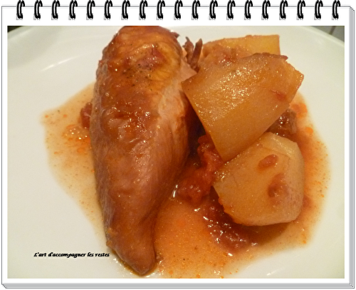 Filet de poulet sur lit de pommes de terre