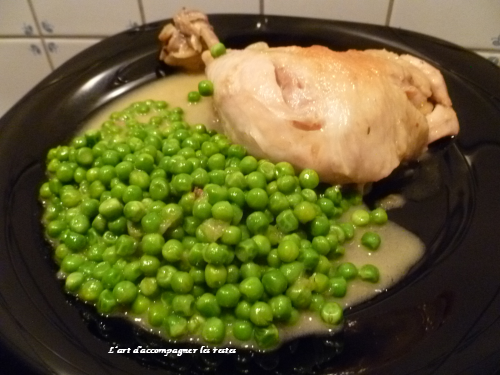 Fricassée de poulet crémeuse aux petits pois