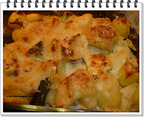 Gratin de pommes de terre et courgettes au bacon ww