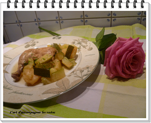 Poulet, courgettes et pommes de terre au cidre