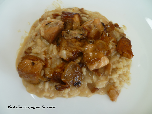 Risotto au saumon, crème au parmesan