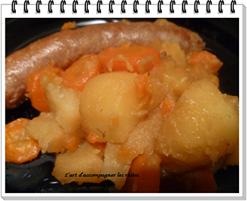 Saucisses de Toulouse, pommes de terre et carottes