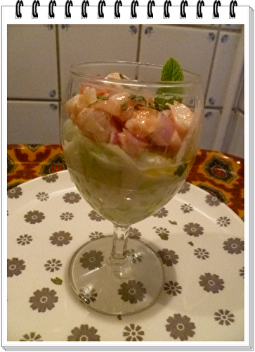 Verrines de concombre aux crevettes