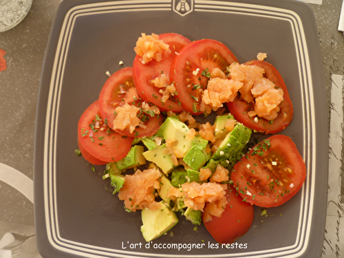 Petite Salade Tomates Avocats Saumon - L'art d'accompagner les restes