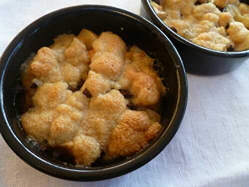 Crumble poire pomme chocolat