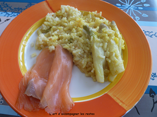 Risotto au saumon fumé à chaud et asperges