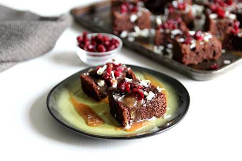 Bouchées au chocolat, caramel beurre salé et cranberries