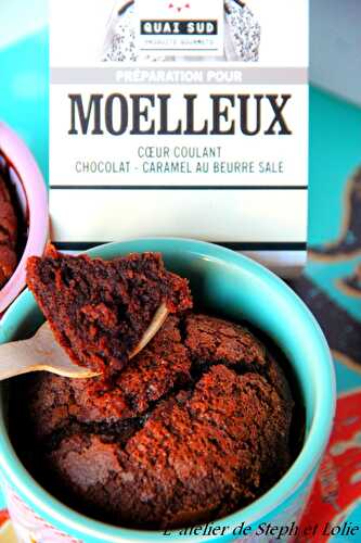 Le moelleux "Coeur coulant chocolat - caramel au beurre salé" de chez "Quai sud"