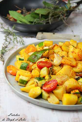 Poêlée de pommes de terre et courgette au piment d'Espelette