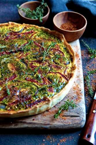 Quiche aux épinards, chèvre et chorizo