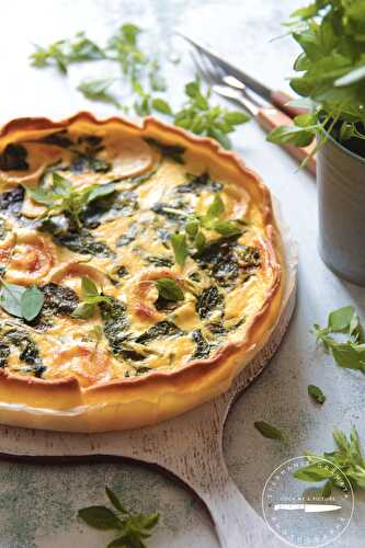 Quiche Ricotta, chèvre et jeunes pousses d'épinard