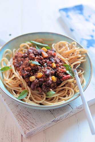 Spaghetti au blé complet façon chili