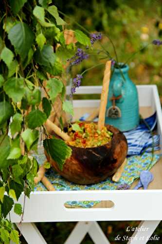 "Tartinade d'avocats & crevettes façon guacamole"