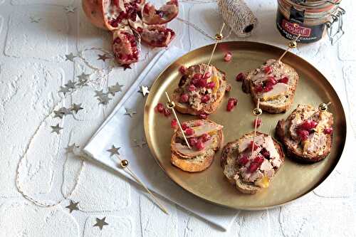 Toasts foie gras et grenade