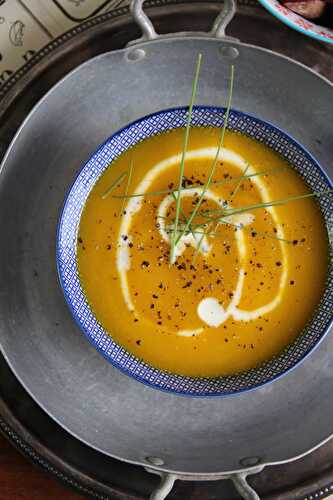 Velouté de potimarron et courgettes à la pointe de muscade