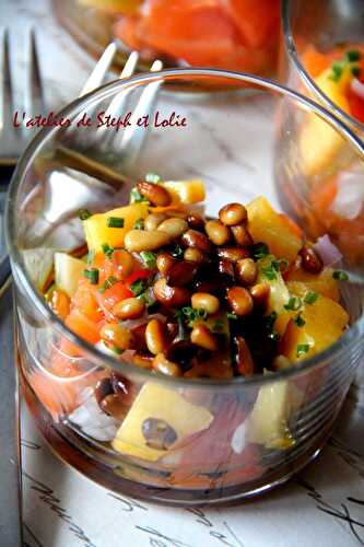 Verrine au saumon cru et nectarine