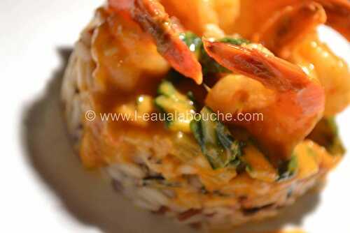 Crevettes et Bettes au Curry Rouge