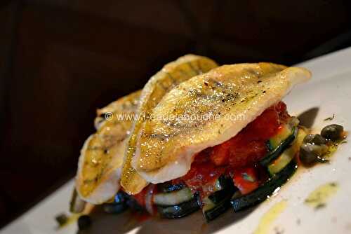 Filets de Perches sur Concassée de Tomates et Courgettes Sautées