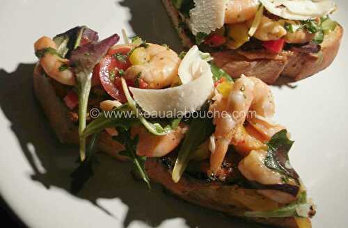 Tartine de Crevettes en Salade