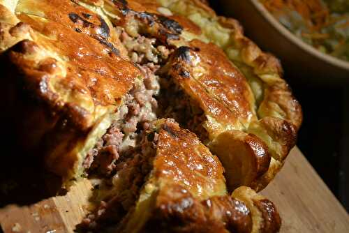 Tourte Garnie à la Viande Parfumée au Vin Blanc & au Cognac