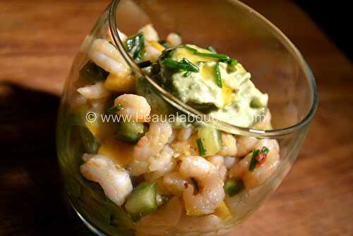 Verrine Crevettes, Mangue & Guacamole