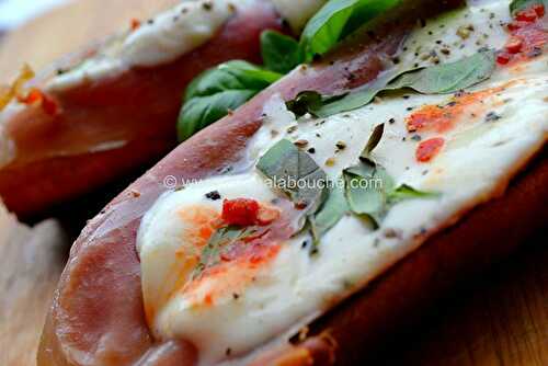 Toasts Au Jambon d'Italie, Mozzarella & Basilic