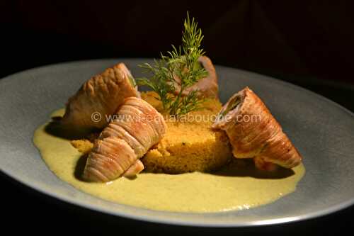 Escalopes de Dinde Farcies Sur Crème de Courgette et de Couscous