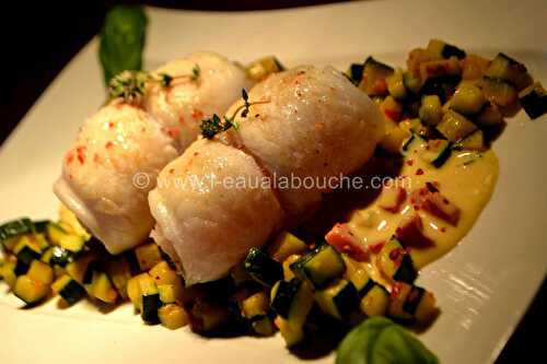 Paupiettes de Limande au Basilic & Courgettes