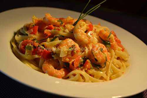 Linguine aux Crevettes et au Curcuma