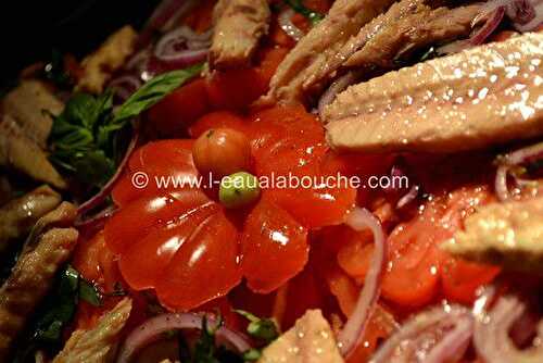 Salade de Tomates Coeur de Boeuf & Maquereau - L'Eau à la Bouche