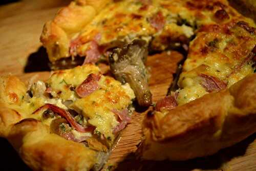 Quiche aux Champignons Pleurotes-Chèvre-Bacon