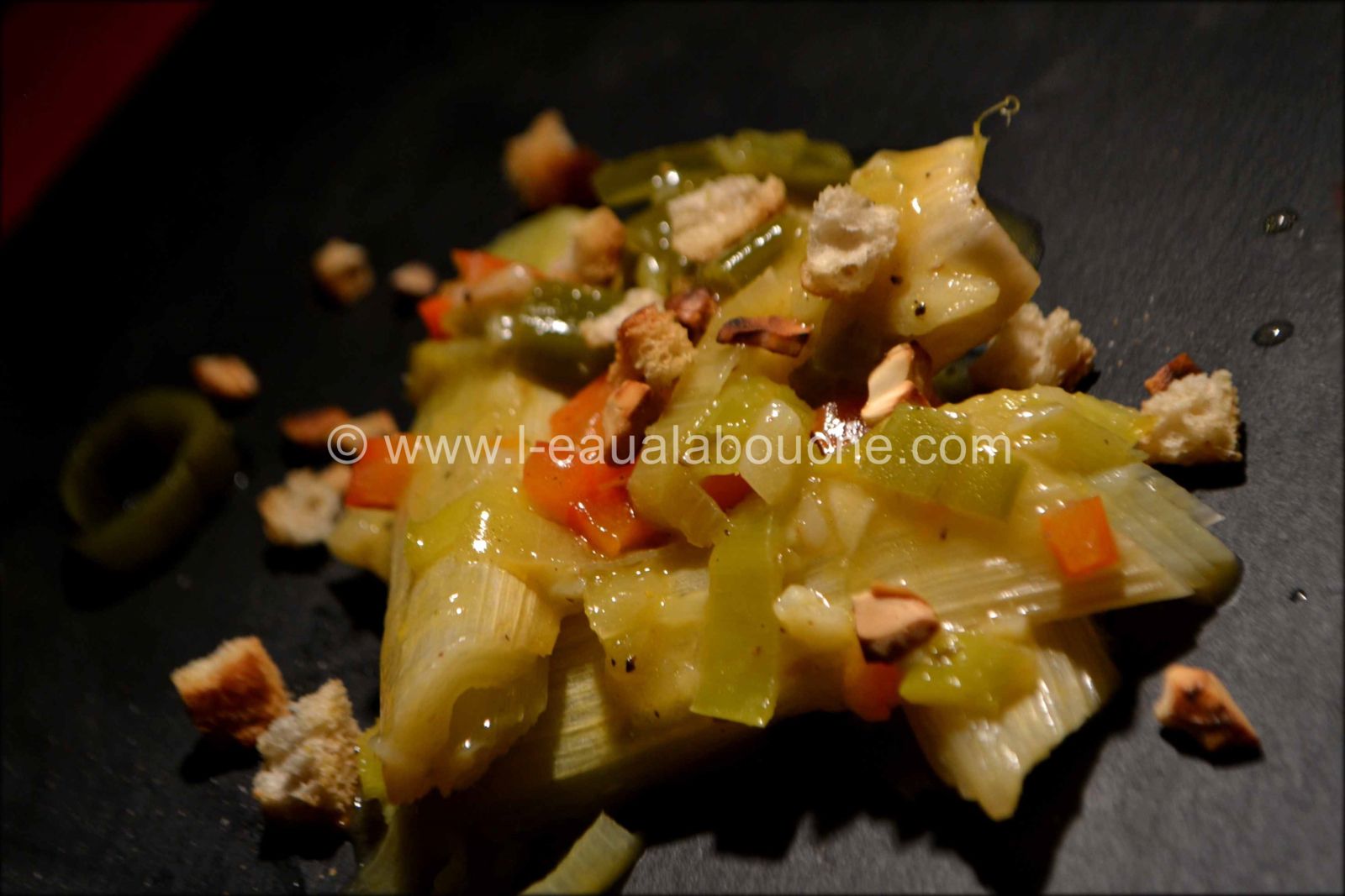 Poireaux à l'Etouffée à la Vinaigrette de Mangue