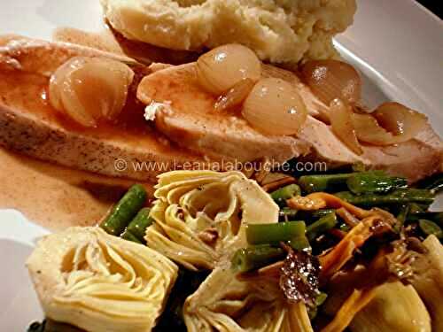 Rôti De Dinde-Poêlée De Coeurs D'Artichauts Aux Chanterelles