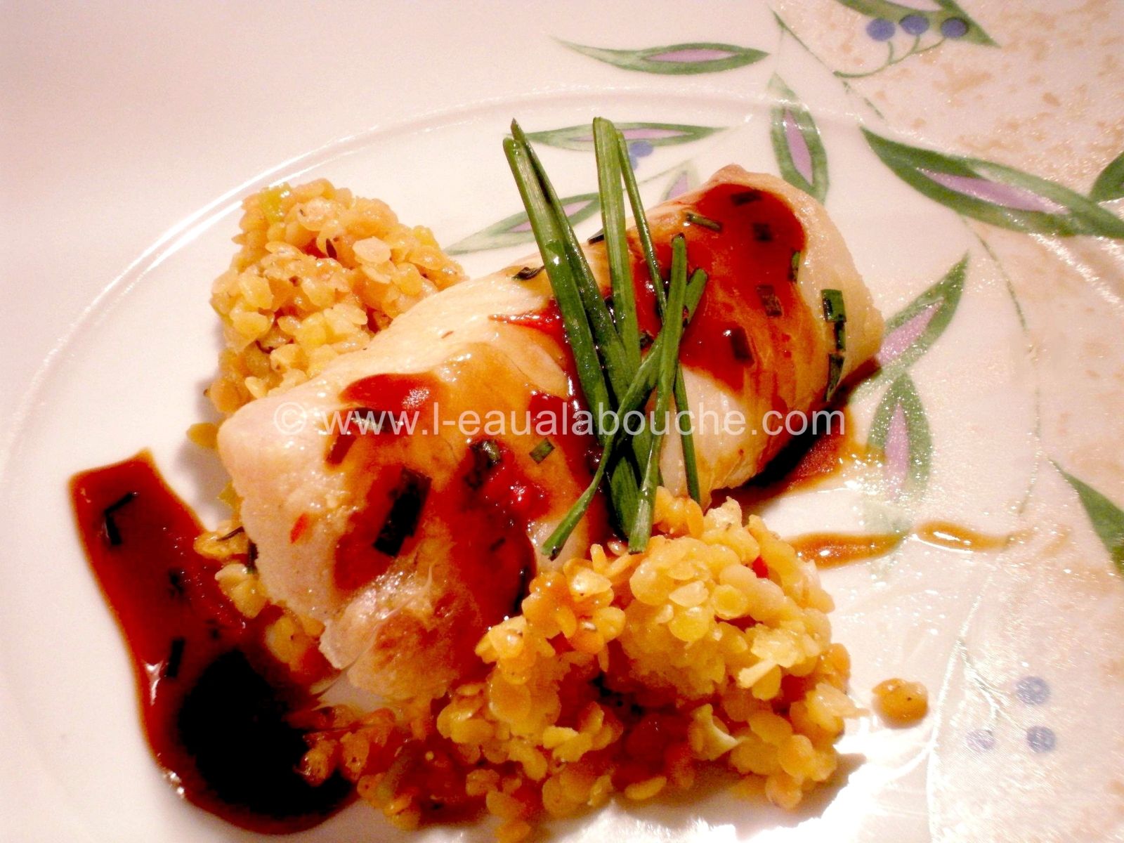 Colin À La Vapeur Sauce Miel-Orange Lentilles Corail