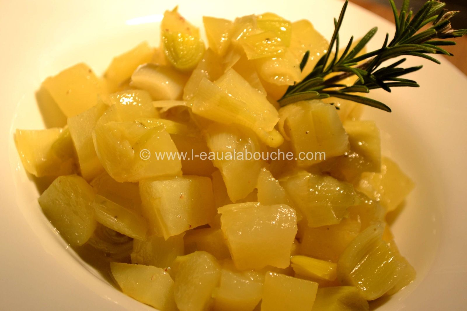 Poireaux Et Pommes De Terre Compotés Au Romarin