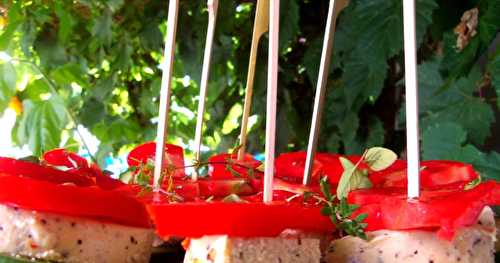 Apéro de concombres, feta et tomates