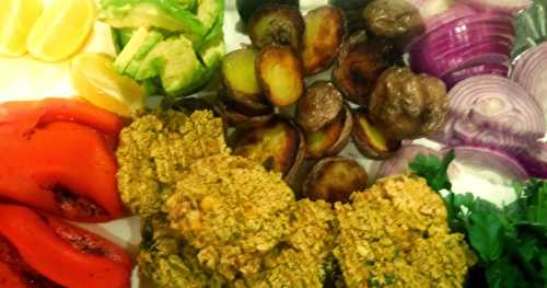Assiette libanaise et falafels en croquettes