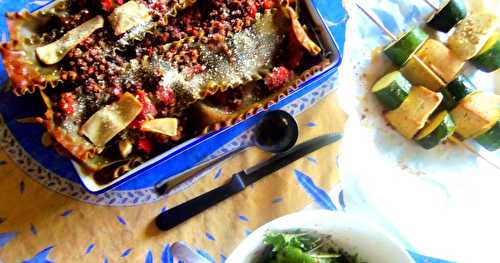Brochettes de courgettes et tofu-feta