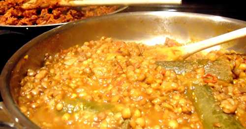 Casserole de lentilles vertes avec courgettes entières