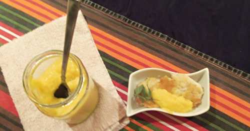 Croquettes de riz au lait de coco et coulis d'ananas