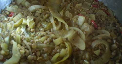 Curry de lentilles et rhubarbe