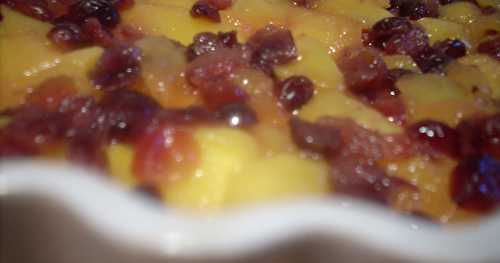 Dessert de décembre; croustade canneberges-mangue