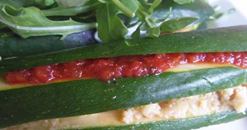 "Lasagnes" de courgettes et  tomates déconstruites, ... à la tartinade de noix de pin 