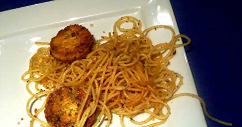 Pâtes aux amandes avec pétoncles 