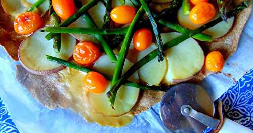 Pizza aux asperges et pommes de terre