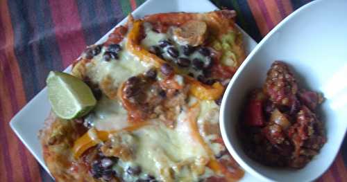 Pizza mexicaine et chili sin carne