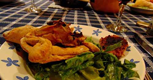 Pochettes de seitan et champignons aux courges, et latkes