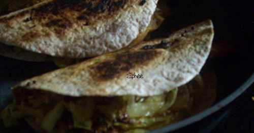 Quesadillas au chou et seitan