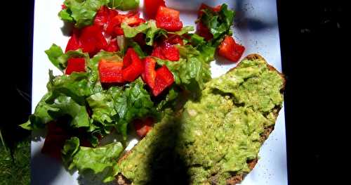 Tartine d'avocat et salade