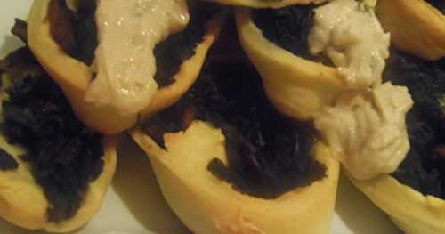 Tortillons de champignons et kale